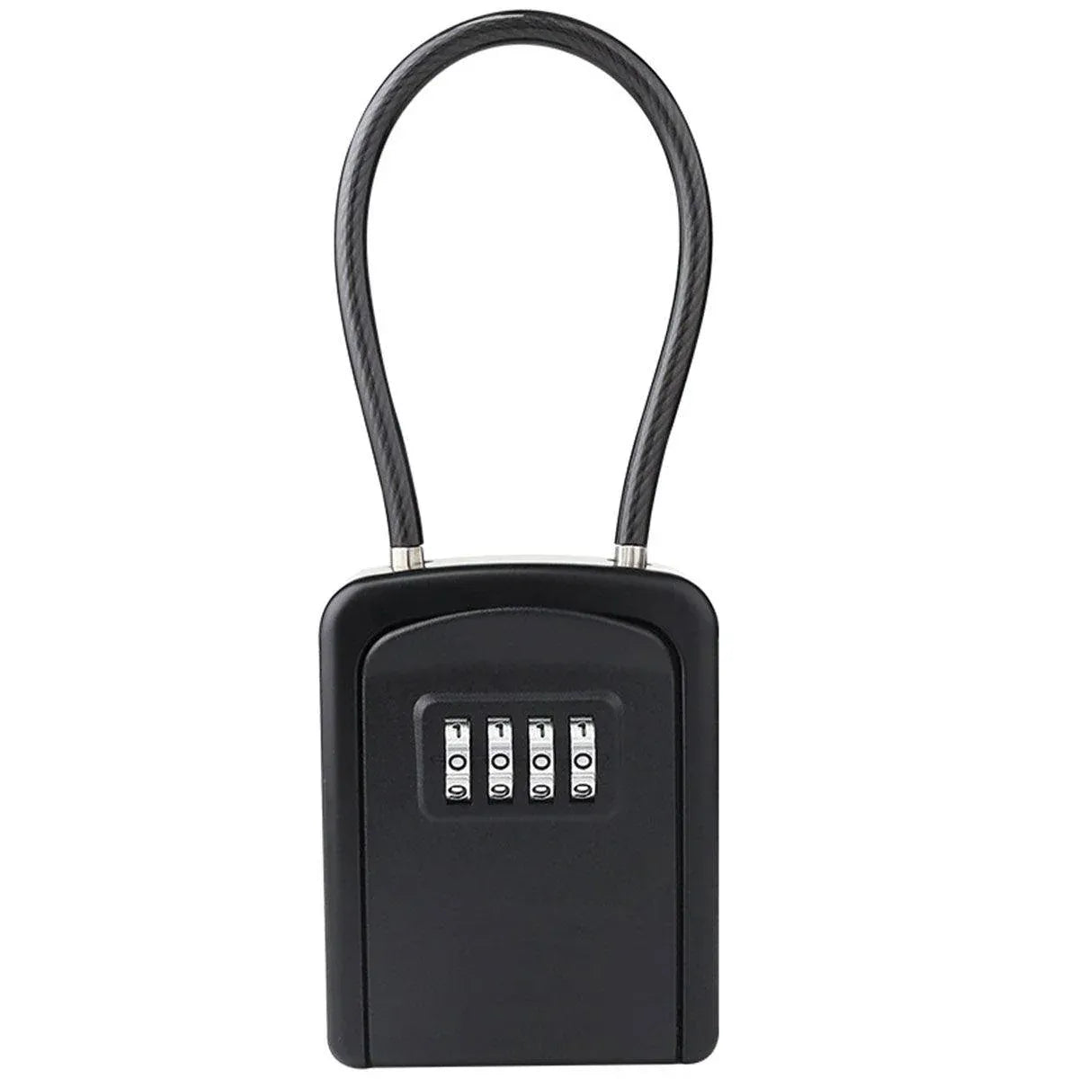 Portable Key Lock Box Hanging Combination Storage Organizer for Home Security - Black